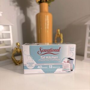 13 Gallon Tall Kitchen Drawstring Garbage Bags 40 Ct (Scent May Vary)